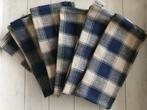 6 Handgeweven Servietten - Naturelkleur met Blauw - Nieuw, Ophalen of Verzenden, Nieuw, Vierkant, Binnen