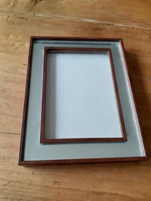 Fotolijst 11,5 x 16 cm, hout en spiegel, Audio, Tv en Foto, Fotografie | Fotolijsten, Gebruikt, Ophalen of Verzenden