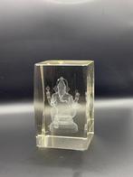 Kristal glas laserblok Ganesha, Antiquités & Art, Enlèvement ou Envoi