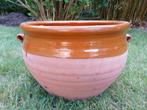 Ronde bloempot terracotta, vernist, Tuin en Terras, Bloempotten, Tuin, Rond, Zo goed als nieuw, Minder dan 40 cm