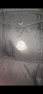 Zwarte Moncler gewatteerde bodywarmer met logo, Ophalen