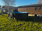 Zwembad Gre Louko antracietgrijs staal 527x327x122cm, Tuin en Terras, Gebruikt, 200 tot 300 cm, Ovaal, Ophalen