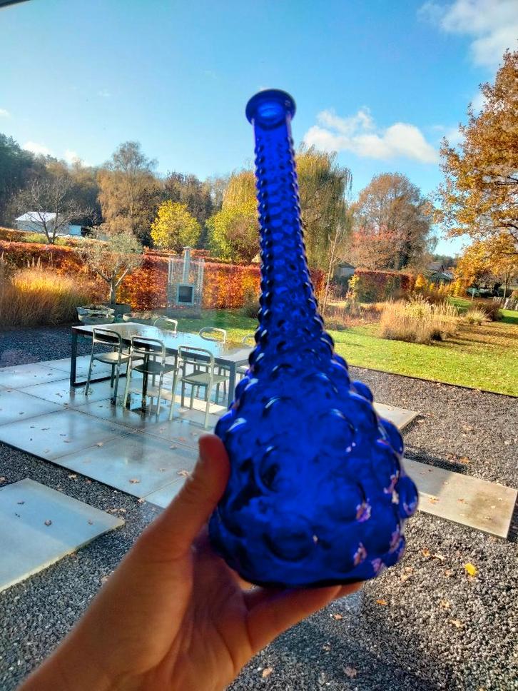 Vintage bubble vaas glas Empoli ? Italy, Verzamelen, Retro, Huis en Inrichting, Ophalen of Verzenden