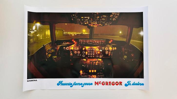 Sabena Panoramic Poster Cockpit McDonnell DC-10-30 B40, Verzamelen, Sabenasouvenirs, Nieuw, Ophalen of Verzenden