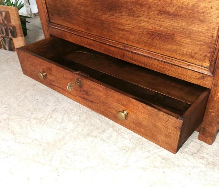 Grote antieke dekenkist-/salontafel zware eik +lade 100x55, Antiek en Kunst, Antiek | Meubels | Kasten, Ophalen