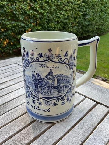 Verzameling Delfts blauw Heineken vintage bierpul 1988