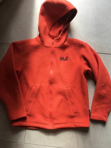 Jack Wolfskin oranje trui  met rits, kap en zakken Mt 152 beschikbaar voor biedingen