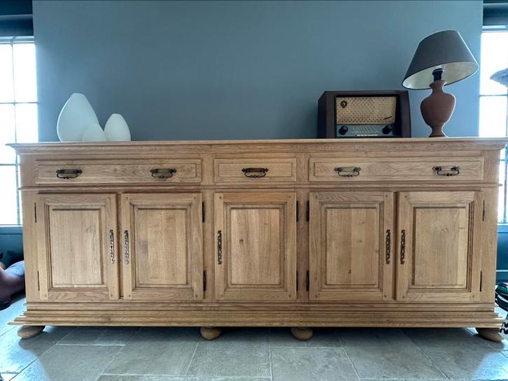 Massief eiken, met de hand geschuurde, eetkamer, Huis en Inrichting, Complete eetkamers, Gebruikt, 4 tot 6 stoelen, Ophalen