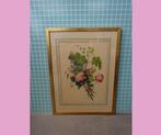Vintage rozen - bloemen tekening in kader, Huis en Inrichting, Tekening, Gebruikt, Ophalen of Verzenden