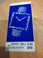 Vintage sticker horloge Zenith basket Ball club Ieper, Ophalen of Verzenden, Zo goed als nieuw, Bedrijf of Vereniging