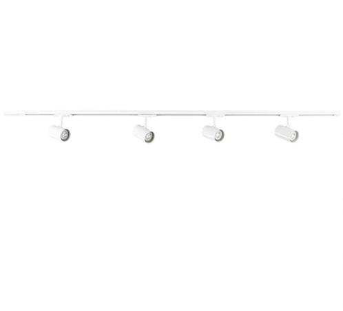 Kit de système de rail blanc comprenant 4 tubes de spots, Maison & Meubles, Lampes | Spots, Neuf, Spot encastrable ou Spot mural
