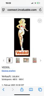 Oude Veedol reclame Pin-Up !, Ophalen of Verzenden, Gebruikt, Reclamebord
