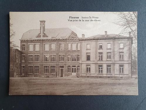 Fleurus Institut St. Victor Vue prise cour des élèves, Verzamelen, Postkaarten | België, Ongelopen, Henegouwen, 1920 tot 1940
