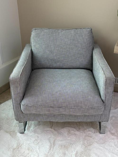 fauteuil Ikea Mellby, 2 stuks, Huis en Inrichting, Fauteuils, Gebruikt, Metaal, Stof, 50 tot 75 cm, 75 tot 100 cm, Ophalen