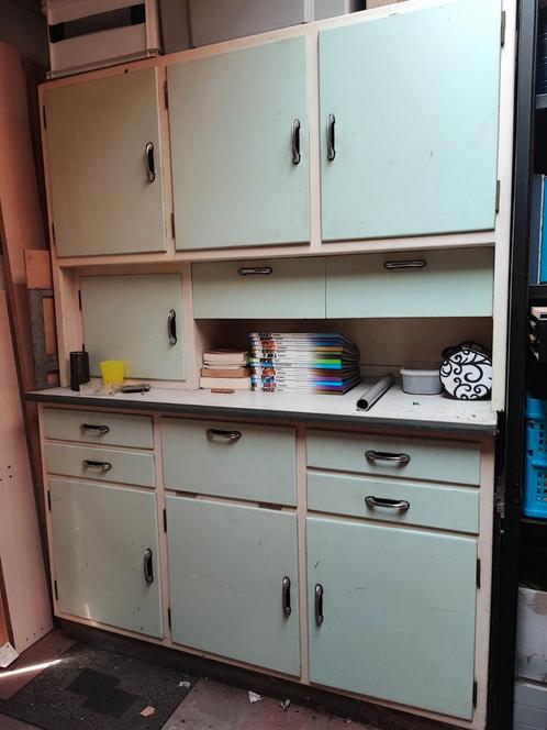 Vintage (keuken) kast. Groen, Huis en Inrichting, Keuken | Complete keukens, Gebruikt, Ophalen