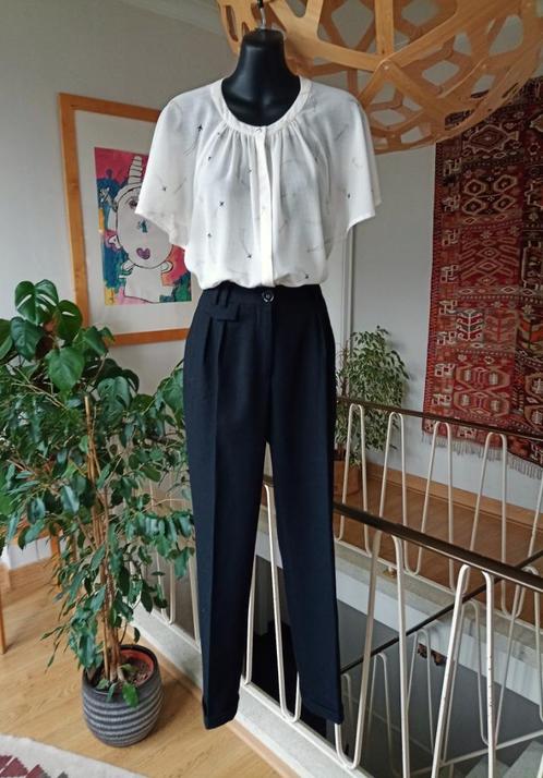 nieuw 🌟 Sessun geklede donkerblauwe broek, mt 40, Kleding | Dames, Broeken en Pantalons, Nieuw, Maat 38/40 (M), Blauw, Lang, Ophalen of Verzenden