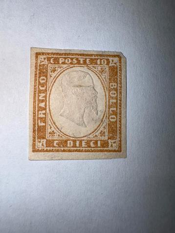 timbre ancien 10 centesimi ocre franco bollo sardaigne 1855, Enlèvement ou Envoi