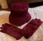 Fluwelen set,hoedje en handschoenen., LDADPR, Ophalen of Verzenden, Nieuw, Handschoenen
