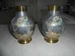 Cloisonne vaasjes / Koper met emaille / 2 stuks, Antiek en Kunst, Ophalen