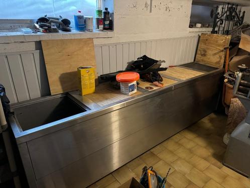 Grote Inox/ RVS werkbank, kist, bak vrieskiest, Doe-het-zelf en Bouw, Gereedschapskisten, Zo goed als nieuw, Ophalen