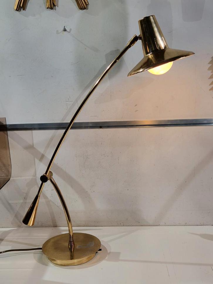 bureaulamp tafellamp in messing van Massive -  jaren 80, Huis en Inrichting, Lampen | Tafellampen, Gebruikt, Ophalen of Verzenden