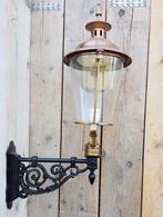 Klassieke wandlantaarn koper buitenlamp wandlamp NIEUW, Ophalen of Verzenden, Nieuw, Glas