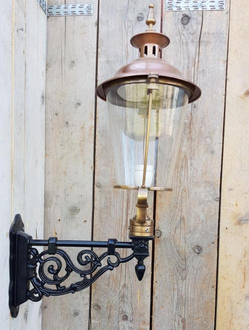 Klassieke wandlantaarn koper buitenlamp wandlamp NIEUW, Huis en Inrichting, Lampen | Wandlampen, Nieuw, Glas, Metaal, Ophalen of Verzenden