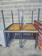 50€ voor 3 TAFELS MET METALEN POTEN OP HOUTEN OPPERVLAK, Ophalen, 100 tot 150 cm, 50 tot 75 cm, 50 tot 100 cm