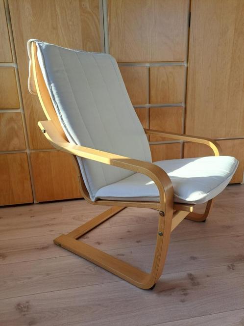 Ikea Fauteuil Japandi stijl, Huis en Inrichting, Fauteuils, Gebruikt, Hout, Stof, 50 tot 75 cm, 75 tot 100 cm, Ophalen