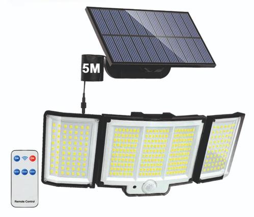 LED Spot 348 leds - binnen/buiten - bewegingssensor - solar, Tuin en Terras, Buitenverlichting, Nieuw, Spots, Kunststof, Batterij