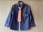 Blauw hemdje met lange mouwen en bijhorende das - maat 116, Garçon, C&A, Enlèvement ou Envoi, Chemise ou Chemisier