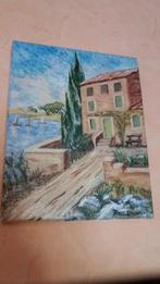 très belle petite peinture tons pastels et doux, Ophalen