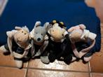 Lot de 4 mini peluches L.Dake en Zn, Kinderen en Baby's, Speelgoed | Knuffels en Pluche, Ophalen of Verzenden, Gebruikt, Koe