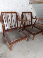 Mid Century Sofa, 2 bijpassende fauteuils.Opknappers!, Ophalen