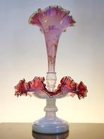 Art deco opaline glazen epergne centerpiece, rond 1900, twee, Antiek en Kunst, Ophalen of Verzenden