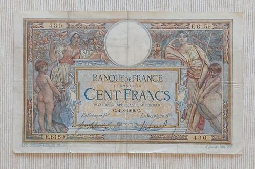 France 1919 - 100 Francs ‘Merson’ E.6159 430 - P#71a - VVF, Timbres & Monnaies, Billets de banque | Europe | Billets non-euro