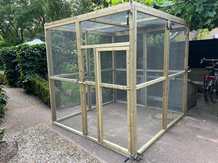 Geimpregneerd houten voliere, ook maatwerk!, Dieren en Toebehoren, Vogels | Hokken en Kooien, Nieuw, Volière, Hout, Ophalen of Verzenden