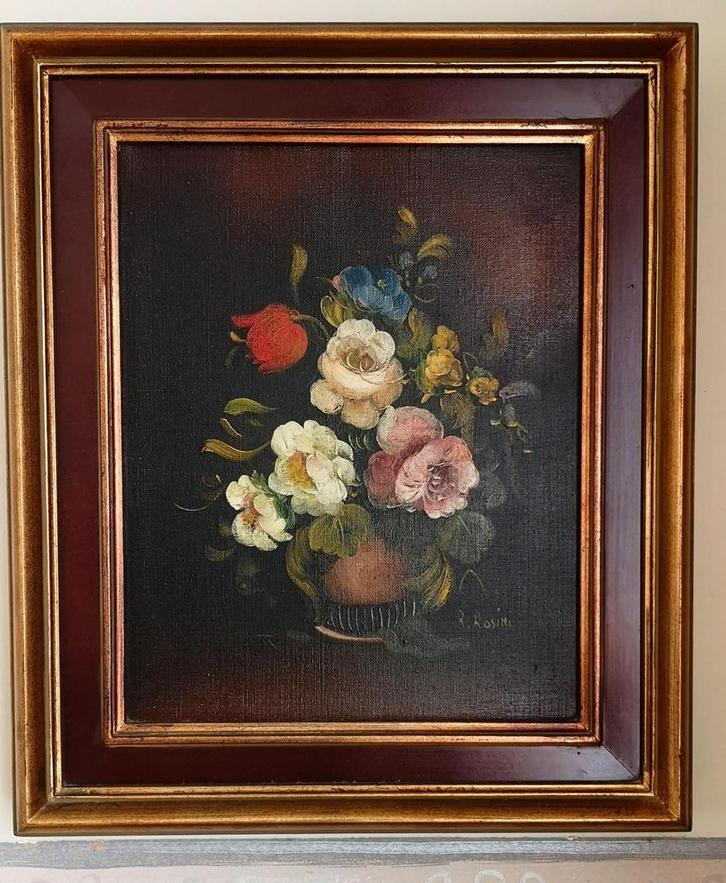 Schilderij van R. Rosini, Antiek en Kunst, Kunst | Schilderijen | Klassiek, Ophalen of Verzenden