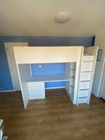 Lit en mezzanine, matelas, armoire et bureau, Kinderen en Baby's, Kinderkamer | Stapelbedden en Hoogslapers, Ophalen, Zo goed als nieuw