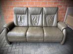 Leder salon - zetel - 3 zit / binnenvering, Huis en Inrichting, Ophalen, Gebruikt, Leer