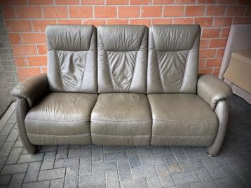 Leder salon - zetel - 3 zit / binnenvering  beschikbaar voor biedingen