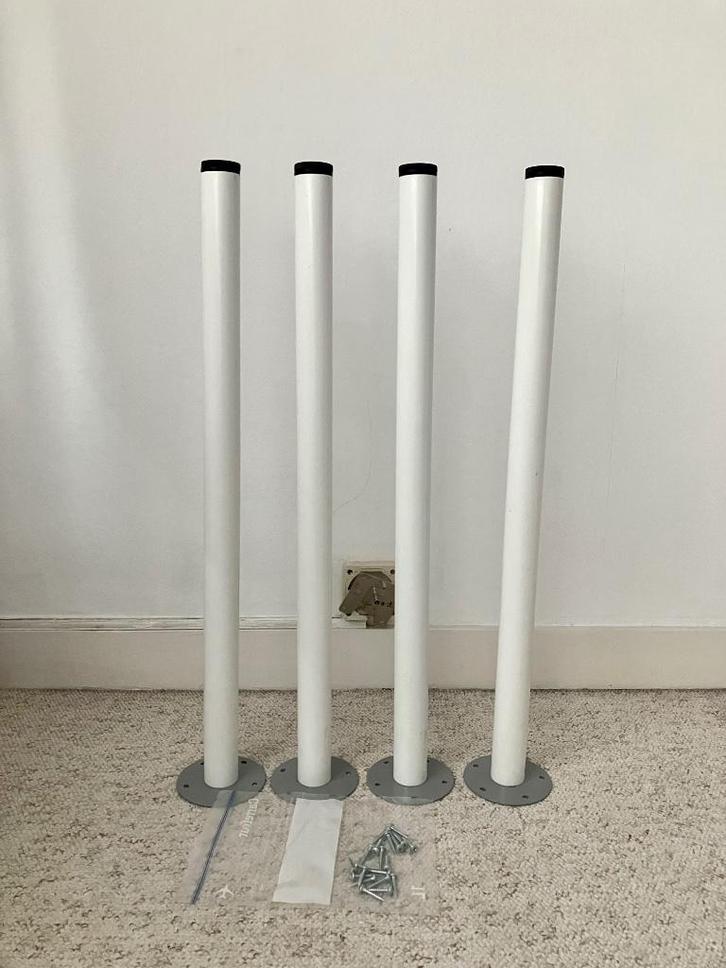 4 tafelpoten, Huis en Inrichting, Tafelonderdelen, Gebruikt, Tafelpoot, 50 tot 100 cm, Minder dan 50 cm, Rond, Kunststof, Metaal