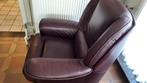 Donkerbruine leren zetel, Huis en Inrichting, Ophalen, Zo goed als nieuw