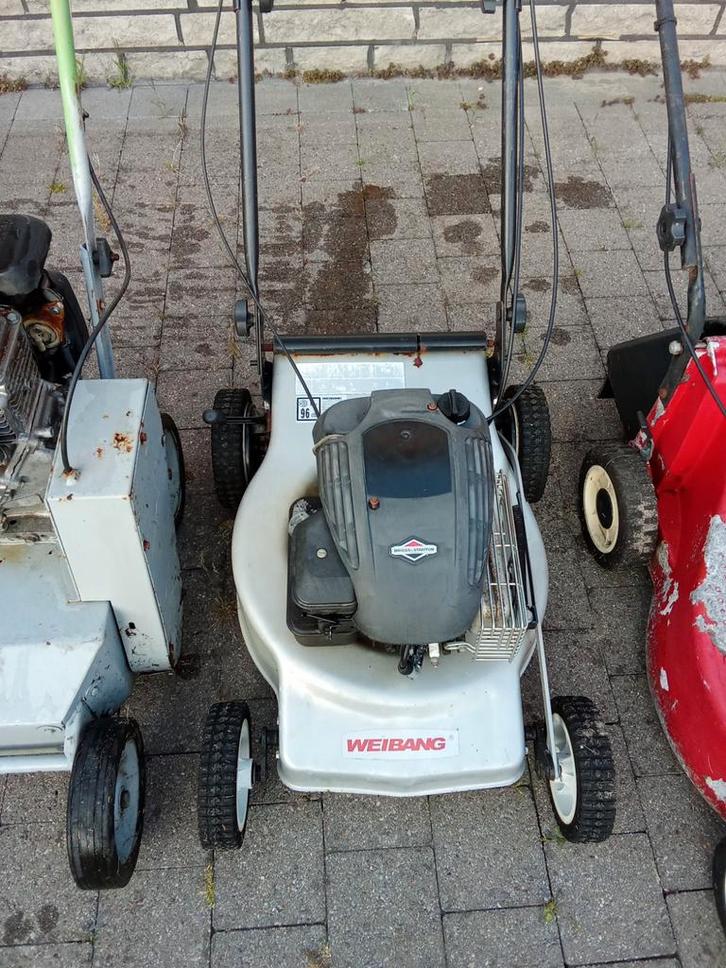 grasmaaier en  2 ontmossers met werk aan, Tuin en Terras, Grasmaaiers, Gebruikt, Opvangzak, Ophalen
