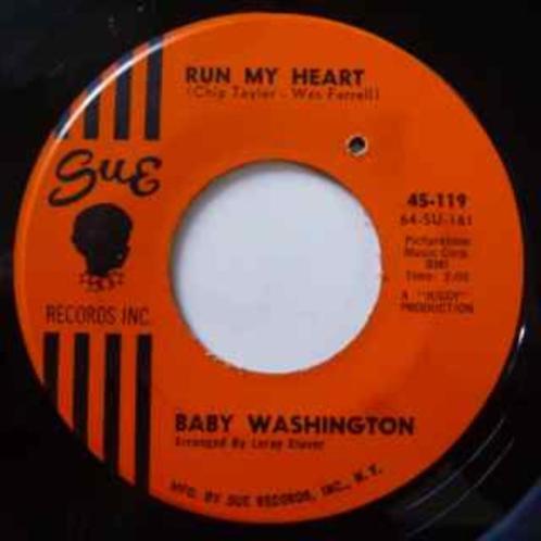 Baby Washington ‎– Run My Heart / Your Fool "Popcorn ", CD & DVD, Vinyles Singles, Utilisé, Single, R&B et Soul, 7 pouces, Enlèvement ou Envoi