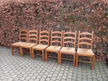 Set van 6 vol eiken stoelen beschikbaar voor biedingen
