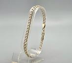 Gouden vintage bi-color schakel armband. 2025/799, Verzenden, Zo goed als nieuw, Goud, Goud