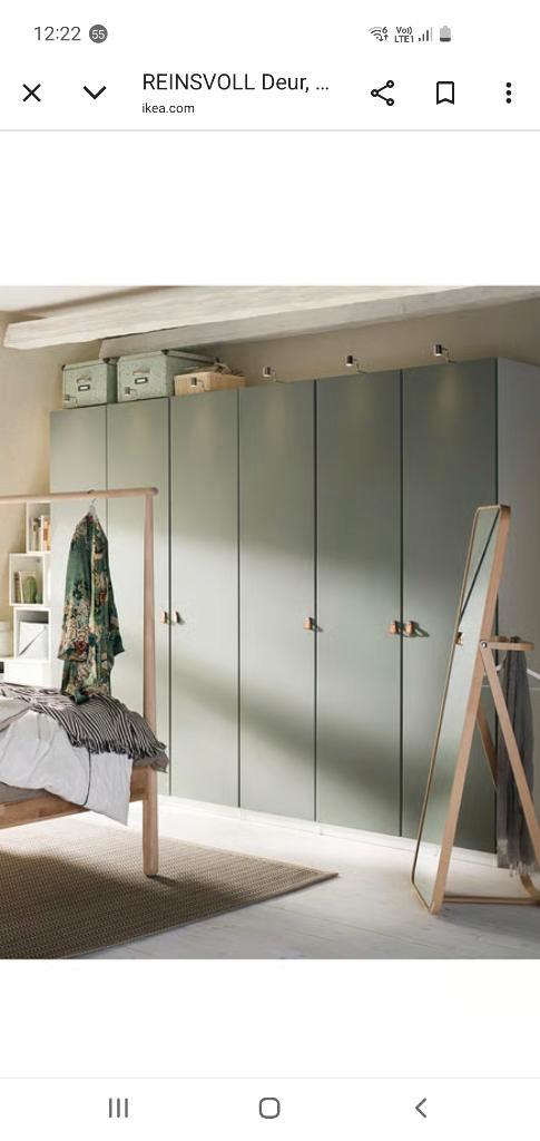 Ikea kastdeur, NIEUW ! REINSVOLL Deur, grijsgroen,50x229 cm, Maison & Meubles, Chambre à coucher | Matelas & Sommiers, Neuf, Enlèvement