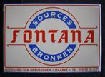 panneau d'affichage en métal FONTANA-BRONNEN - 1955 - 35x33c, Comme neuf, Enlèvement ou Envoi, Panneau publicitaire