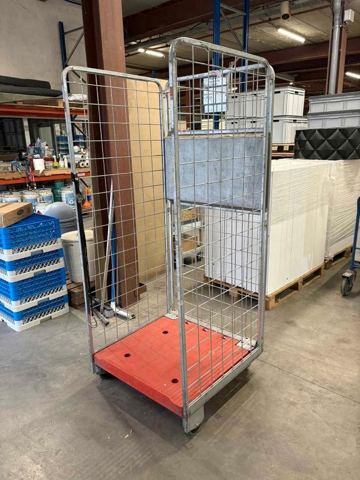 Stevige rolcontainer met 3 wanden en inklapbare bodem, Zakelijke goederen, Machines en Bouw | Transport, Ophalen